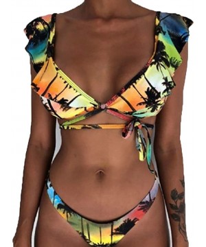 Womens Two Piece Swimsuits Tie Knot Padded Push Up Bikini Set Bathing Suit - Style 2115-15 - C918SL7ER27 $9.75-Sets