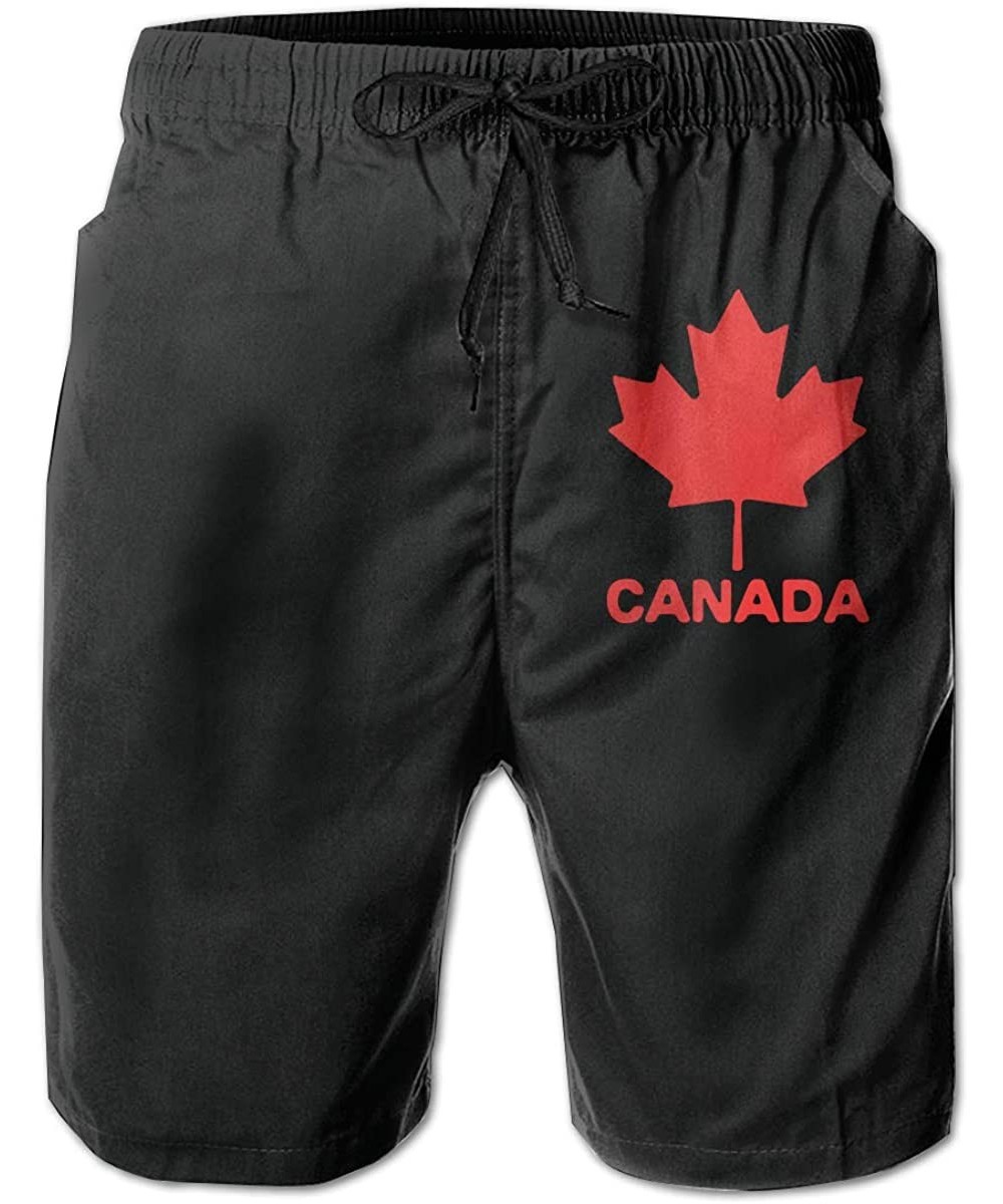 Canadian Flag Canada Maple Leaf Men's Boardshorts Fashion Bathing Suit - CY18SZR2RQ7 $34.54-Board Shorts