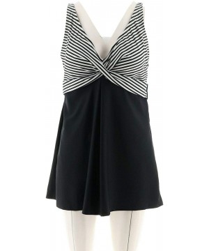 Striped Swim Dress A303527 - Black - CL18TMQCL6H $52.88-Cover-Ups