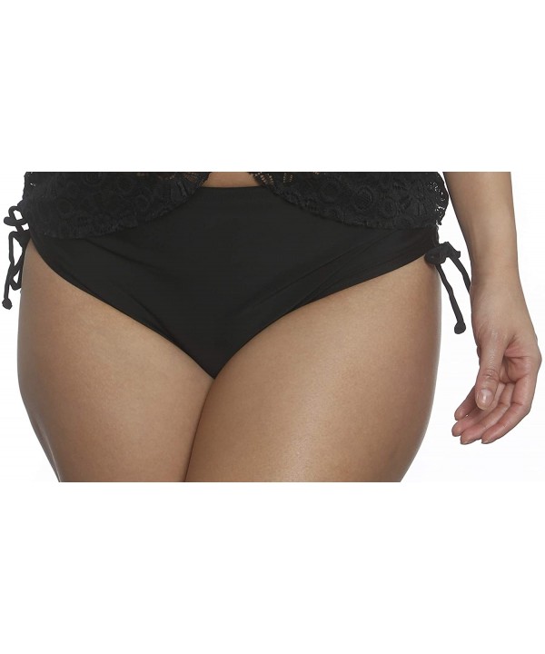 Missy High Waist Bottom with Side Shirring - Black - CF18NYNSE6I $26.33-Tankinis