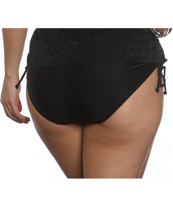 Missy High Waist Bottom with Side Shirring - Black - CF18NYNSE6I $26.33-Tankinis