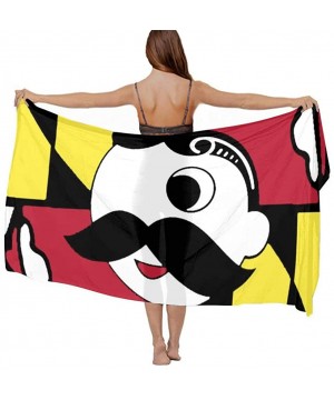 Women Fahion Swimsuit Bikini Cover Up Sarong- Party Wedding Shawl Wrap - Maryland Flag - CD19C6MX8WQ $25.65-Cover-Ups