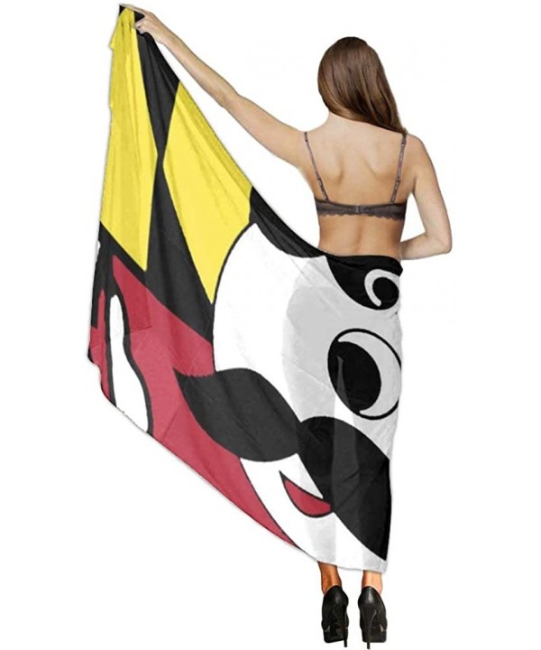 Women Fahion Swimsuit Bikini Cover Up Sarong- Party Wedding Shawl Wrap - Maryland Flag - CD19C6MX8WQ $25.65-Cover-Ups