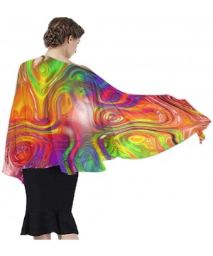 Women Chiffon Scarf Sunscreen Shawl Wrap Swimsuit Cover Up Beach Sarongs - Colors Rainbow - CC19C4LOH2I $29.17-Cover-Ups