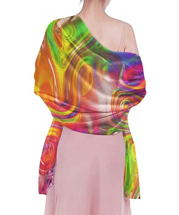 Women Chiffon Scarf Sunscreen Shawl Wrap Swimsuit Cover Up Beach Sarongs - Colors Rainbow - CC19C4LOH2I $29.17-Cover-Ups