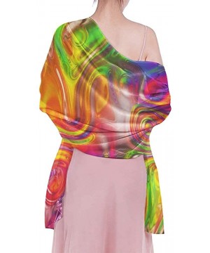 Women Chiffon Scarf Sunscreen Shawl Wrap Swimsuit Cover Up Beach Sarongs - Colors Rainbow - CC19C4LOH2I $29.17-Cover-Ups