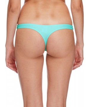 Women's Smoothies Thong Solid Minimal Coverage Bikini Bottom Swimsuit - Sea Mist - CC18HWNGIYW $25.33-Tankinis