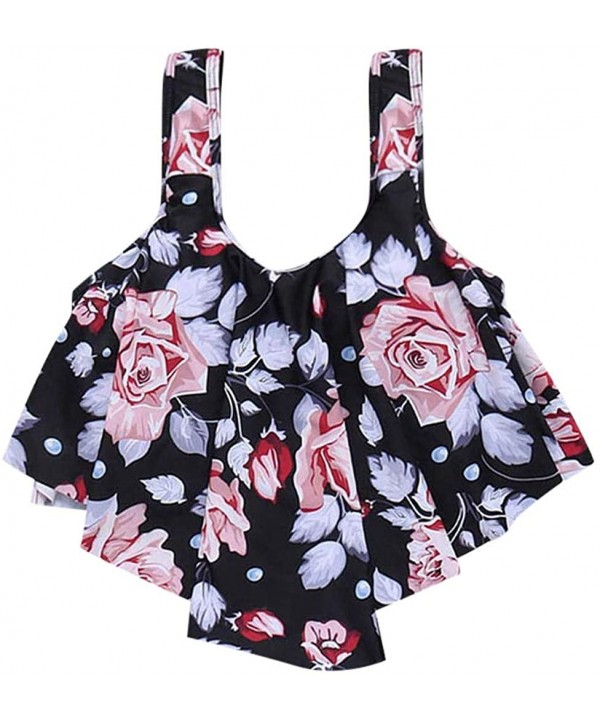 Women's Swim Tops Ruffled High Waist Swim Pants Tankini Shorts Bikini Bottom Beach Swimwear - Pink - CQ1952O3E4Z $15.84-Tankinis