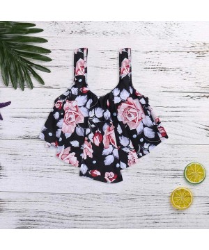 Women's Swim Tops Ruffled High Waist Swim Pants Tankini Shorts Bikini Bottom Beach Swimwear - Pink - CQ1952O3E4Z $15.84-Tankinis