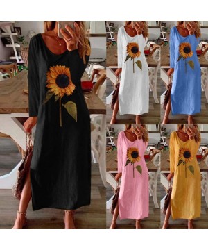 Summer Dresses for Women Plus Size V Neck Tie Dyeing Print Dress Casual Short Sleeve Dress Beach Boho Dress Y f White - CO19E...