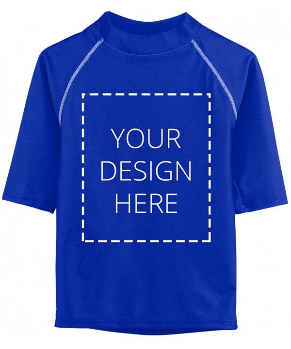 Adult Unisex Custom/Personalized Short Sleeve Rash Guard- UPF 50+ - Royal - CW12M45CSZF $42.12-Rash Guards