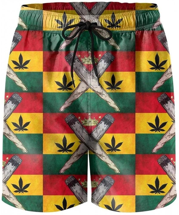 Men Skull Marihuana Cannabis Weed Leaves Beach Pants Biker Shorts Mini Beach Pants for Men - Cannabis Flag Weed - CX18UEQXSUH...