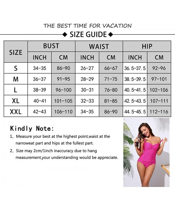 Women One Piece Flounce Swimsuit Vintage Printed Off Shoulder Flounce Ruffled Swimwear Bathing Suit - Pink-yr04 - C4199AZHYO9...