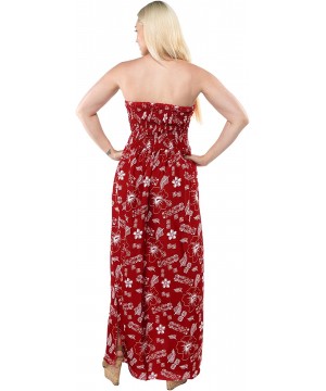 Women's Plus Size Tube Dress Summer Dress for Girls Sundress Printed A - Spooky Red_i621 - C317YIL6IEE $24.73-Cover-Ups