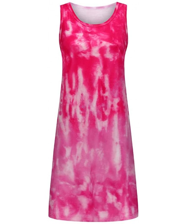 Dresses for Women Casual Summer Tie-dye Sleeveless Cami Mini Dress Girl Party A-Line Tank Short Dress Beach Sundress - Z Hot ...