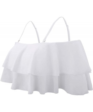 Women Flounce Swimsuit Off Shoulder Ruffled Chic Bikini Tops - B-white - CQ18UMMAI9K $16.29-Sets