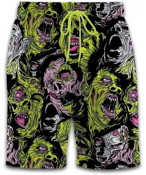 Funny Mens 3D Horror Zombie Skull Beach Shorts Swim Trunks Beachwear Anime Cartoon Pants - White - CJ199I32N4Y $30.89-Board S...