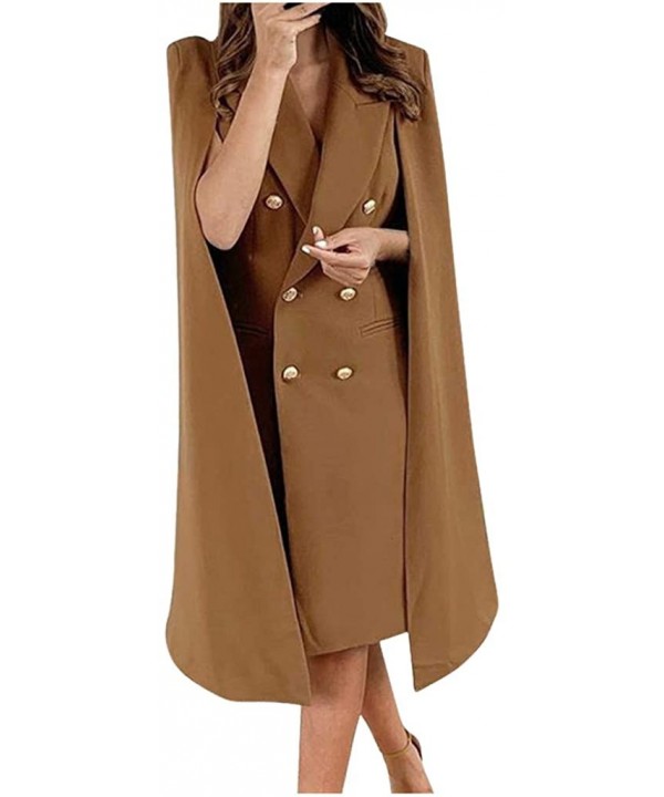 Womens Buttons Dress Double Breasted Front Business Pencil Style Long Dress for Work Casual - Brown - CG192C5GGRW $25.38-Racing