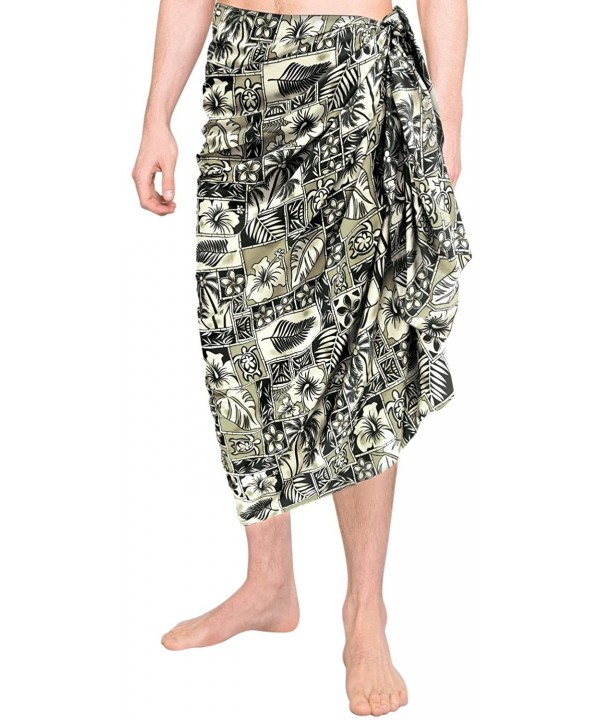 Men's Full Beach Sarong Pareo Swimwear Cover Ups Wrap Lungi Vacation A - Halloween Black_s20 - CA1820ER2NY $14.13-Cover-Ups