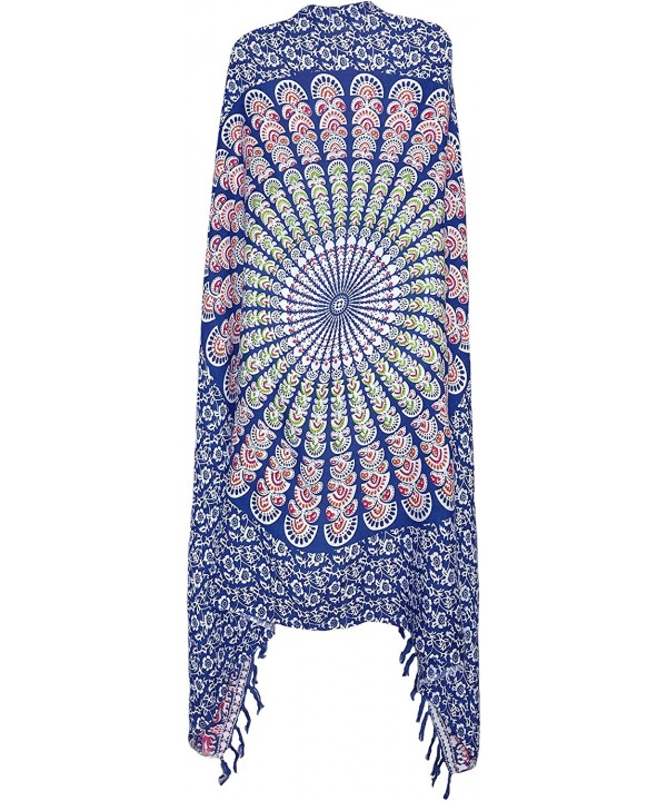 Elephant Sarong Wraps from Bali Beach Cover Up - Elephant Fans Blue/Fuchsia - C3194A2UU5H $19.90-Cover-Ups