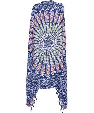 Elephant Sarong Wraps from Bali Beach Cover Up - Elephant Fans Blue/Fuchsia - C3194A2UU5H $19.90-Cover-Ups