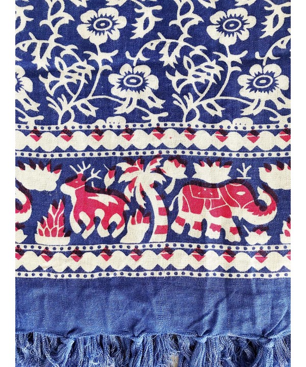 Elephant Sarong Wraps from Bali Beach Cover Up - Elephant Fans Blue/Fuchsia - C3194A2UU5H $19.90-Cover-Ups