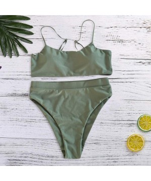 Bikini Swimsuit for Women- Bandeau Bandage Bikini Set Push-Up Brazilian Swimwear Beachwear Swimsuit high Waisted Bikini Botto...