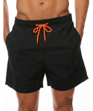 Men's Swim Trunks Bathing Suit Sports Shorts Dri Fit Lightweight with Pockets - B1black - CT18LL0ZY9S $20.89-Board Shorts