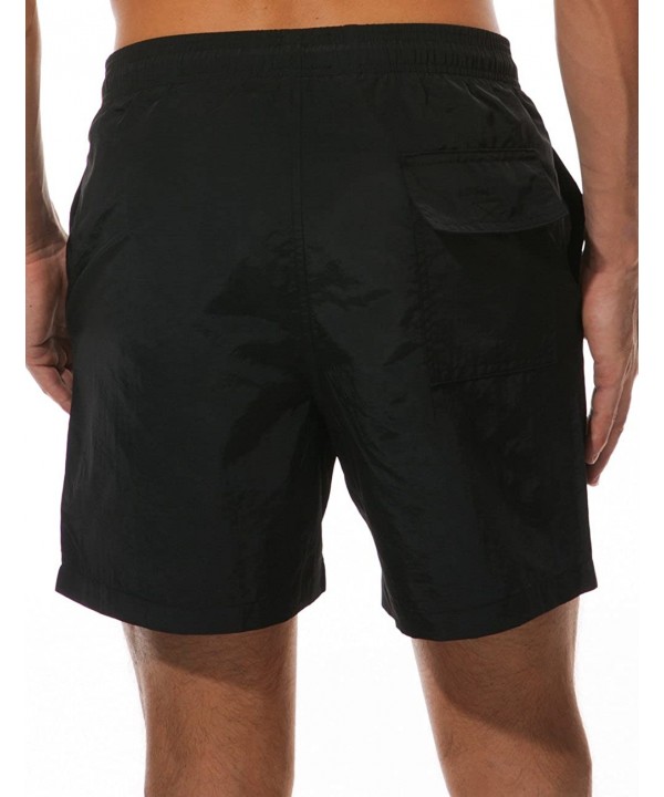 Men's Swim Trunks Bathing Suit Sports Shorts Dri Fit Lightweight with Pockets - B1black - CT18LL0ZY9S $20.89-Board Shorts