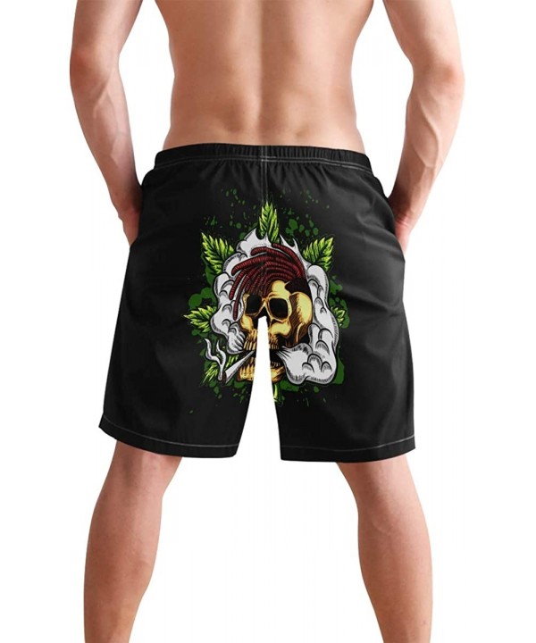 Mens Surfing Shorts Mexican Hat Swim Trunks Shorts - Marijuana Leaf Skull Flame - C818XD93OL0 $19.50-Board Shorts