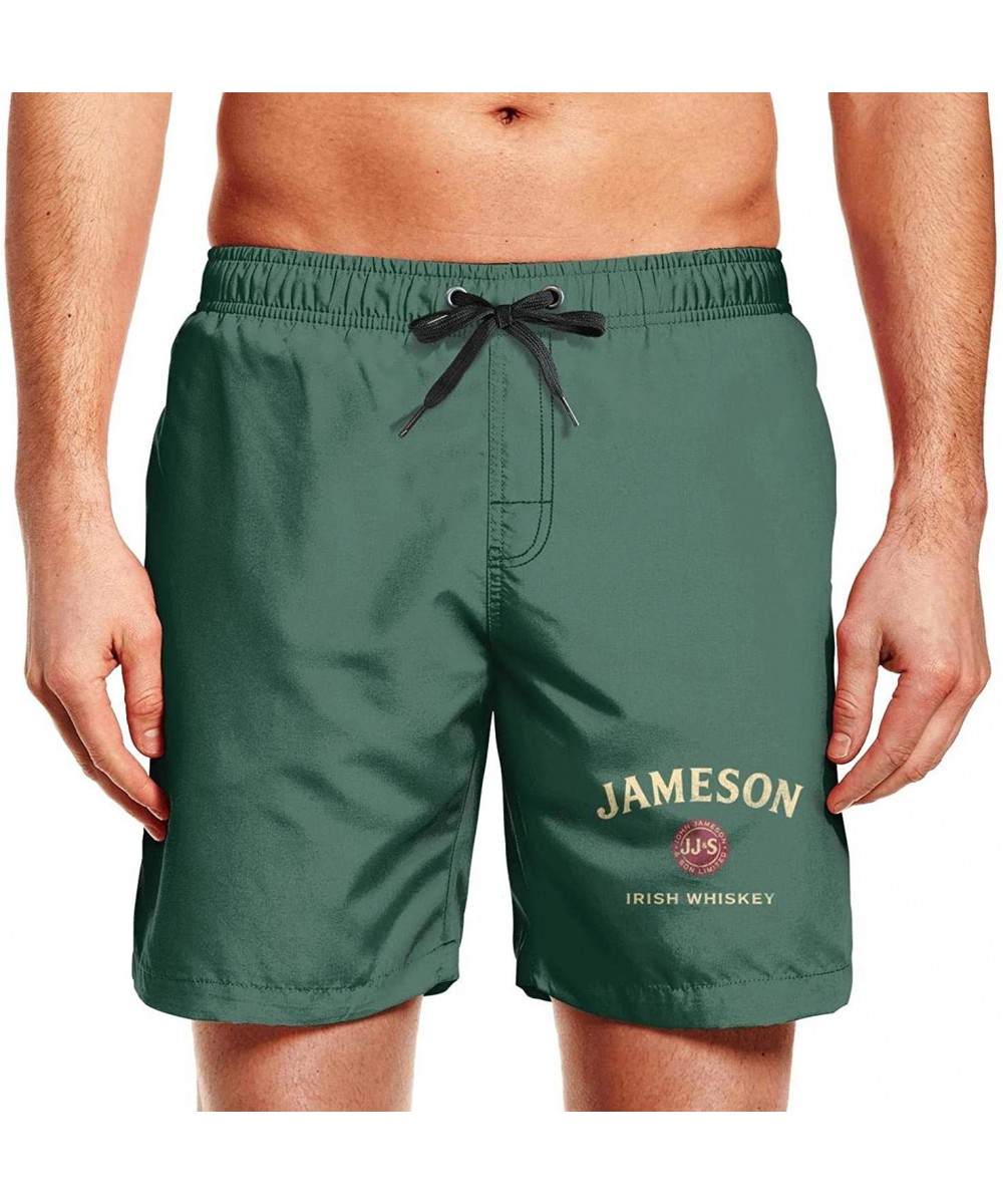 Men's Beachwear Shorts Jameson-Irish-Whiskey-Gay-Pride-Rainbow- Stretch Swimming Trunks - White-185 - CF196GY54Y4 $33.70-Boar...