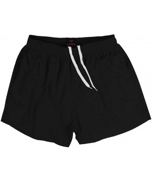 Men Swim Trunks Short with Mesh Lining Solid Bathing Suit 3" - Pack of 2 Black/Navy - CD198GOM7XQ $18.02-Trunks