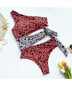 Swimwear for Women-Women One-Piece Swimsuit Bikini Leopard Hollow Out Bandage Beachwear Swimwear - Leopard - CY198R0MWC9 $18....