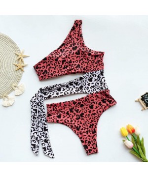 Swimwear for Women-Women One-Piece Swimsuit Bikini Leopard Hollow Out Bandage Beachwear Swimwear - Leopard - CY198R0MWC9 $18....