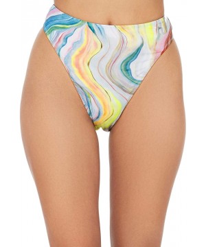 Women's High Waist Hipster Bikini Swimsuit Bottom - Multi//New Wave - CO18AW9XSS2 $10.53-Tankinis