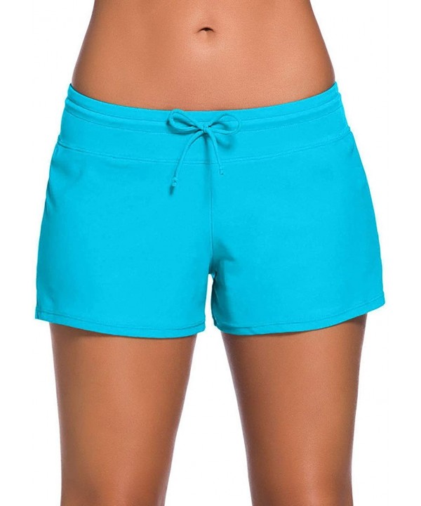 Board Shorts Women's Swimswear Tankini Swim Briefs Swimsuit Bottom Boardshorts Beach Trunks Size Improved sky Blue - CR18YZW8...