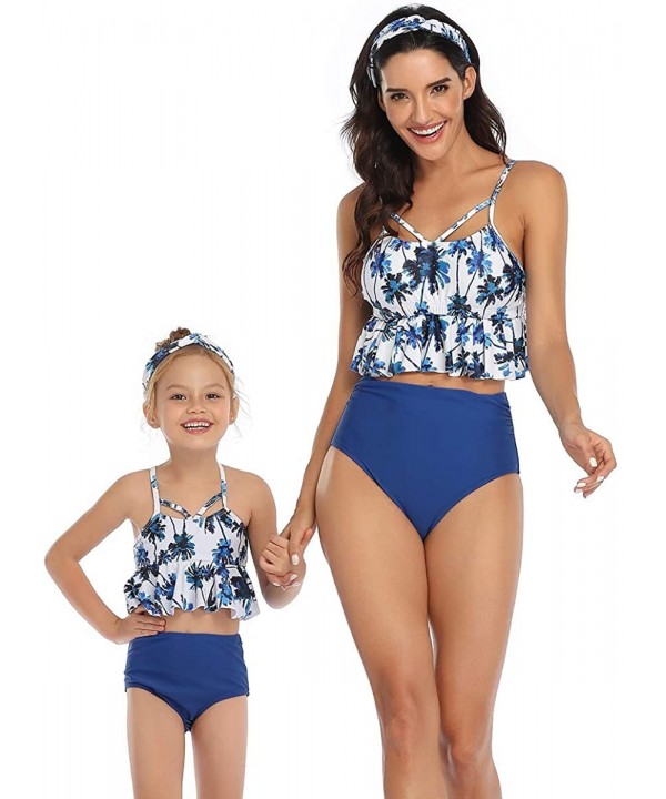 Girls Two Piece Swimsuits Tankini Swimwear Bathing Suit Set - Floral + Navy 05 - CX1966W79OH $15.88-Sets