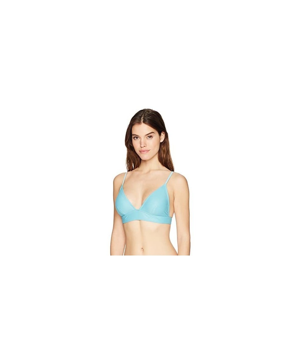 Women's Swimwear Fixed Triangle Bikini Top - Antique Jade - CV187K2URNN $18.27-Tops