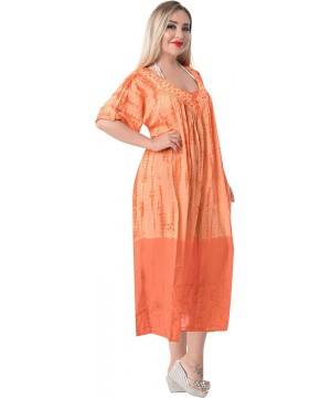 Women's Beach Dress Prom Party Cocktail Dress for Women Hand Tie Dye A - Pumpkin Orange_n129 - CB11VDALSKN $21.50-Cover-Ups