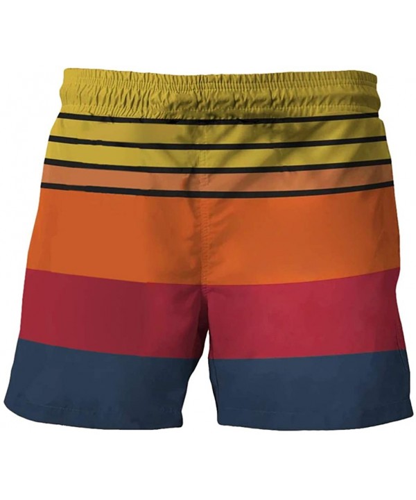 Swimming Trunks for Men- Summer Funny Rooster Print Beach Shorts Swimwear - Orange - CG19DHCMWIN $18.10-Board Shorts