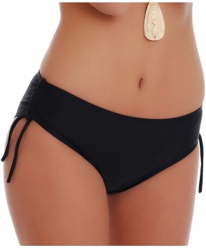 Women's Bikini Bottom Brief - Boyshorts Style deep Bikini Type with Ties - Made in EU Swimwear 106 - Black - CL1950ORL6S $16....