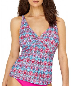 Women's Forever Bra Sized Tankini Top Swimsuit with Hidden Underwire - Stained Glass - CR187635SW6 $31.17-Tankinis