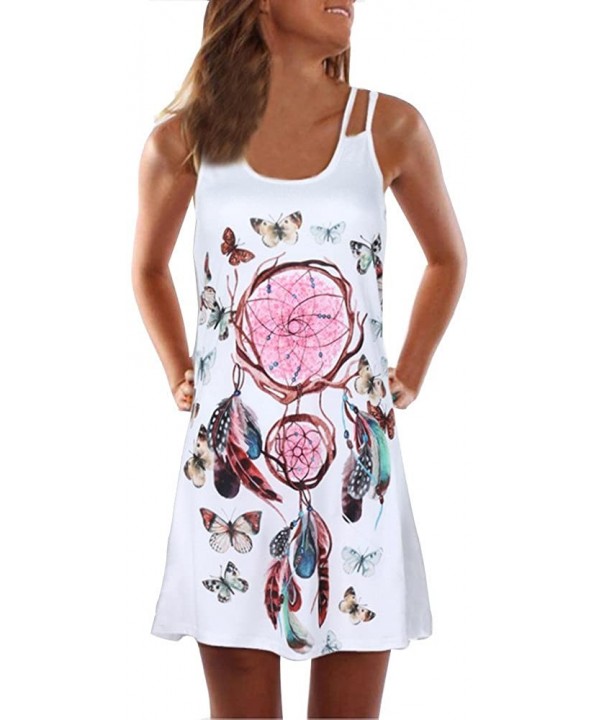 Women's Summer Sleeveless Mini Dresses Vintage 3D Floral Print A Line Beach Tank Top Dress Sundress for Women 14 - CX1974TDW7...