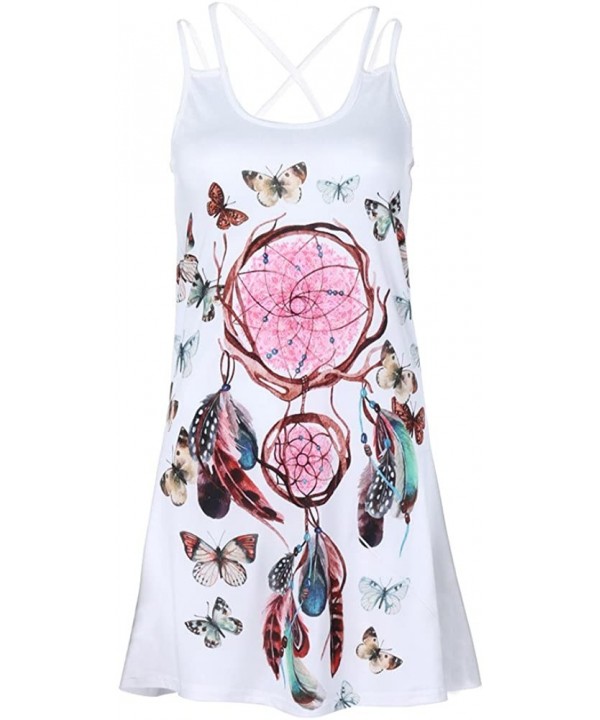 Women's Summer Sleeveless Mini Dresses Vintage 3D Floral Print A Line Beach Tank Top Dress Sundress for Women 14 - CX1974TDW7...