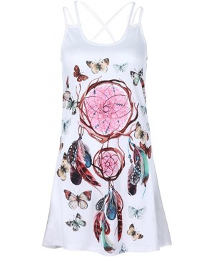 Women's Summer Sleeveless Mini Dresses Vintage 3D Floral Print A Line Beach Tank Top Dress Sundress for Women 14 - CX1974TDW7...