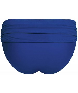 Women's Sheer Class Deep Foldover Brief - Cobalt - C018AQDSSTD $26.55-Tankinis