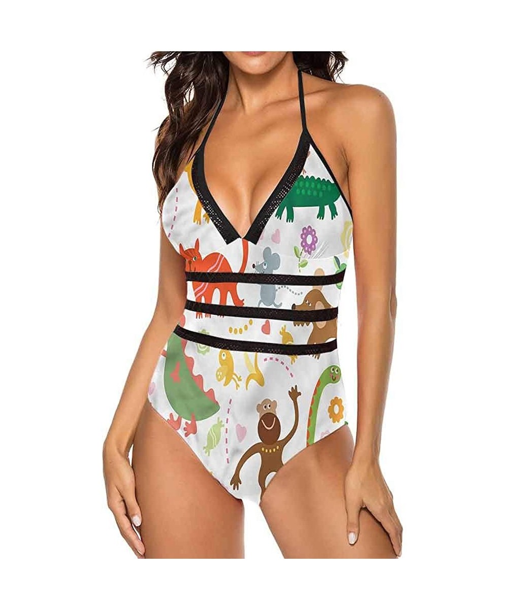 Women's Sexy Halter Swimsuit Cheerful Transportation So Pretty and Fits - Multi 10 - C8190WZQLHR $44.14-Cover-Ups