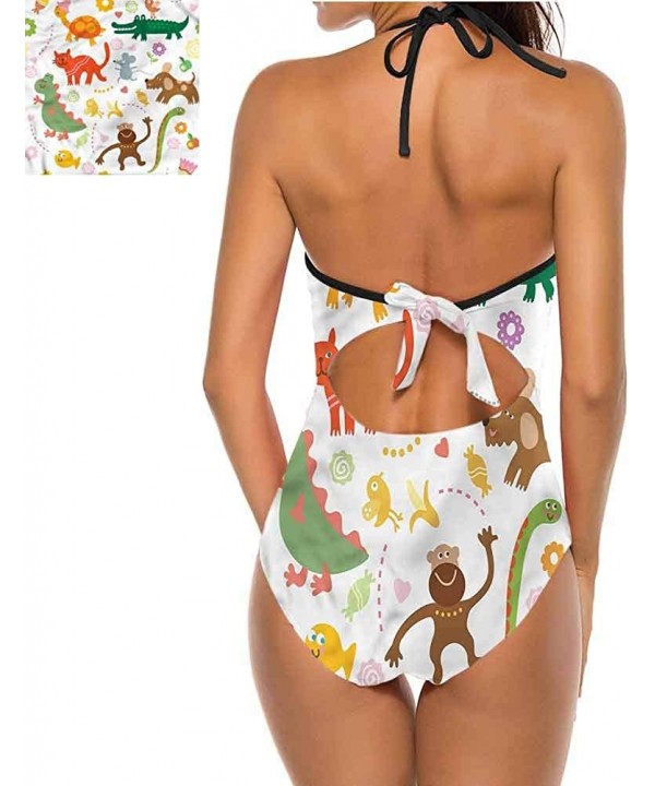 Women's Sexy Halter Swimsuit Cheerful Transportation So Pretty and Fits - Multi 10 - C8190WZQLHR $44.14-Cover-Ups