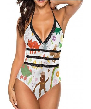 Women's Sexy Halter Swimsuit Cheerful Transportation So Pretty and Fits - Multi 10 - C8190WZQLHR $44.14-Cover-Ups