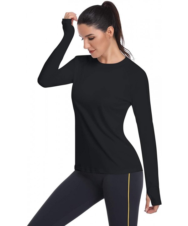 Women's UPF 50+ Sun Protection Long/Short Sleeve Outdoor T-Shirt Athletic Top Rashguards - Long Sleeve-black - C618SX638KK $1...